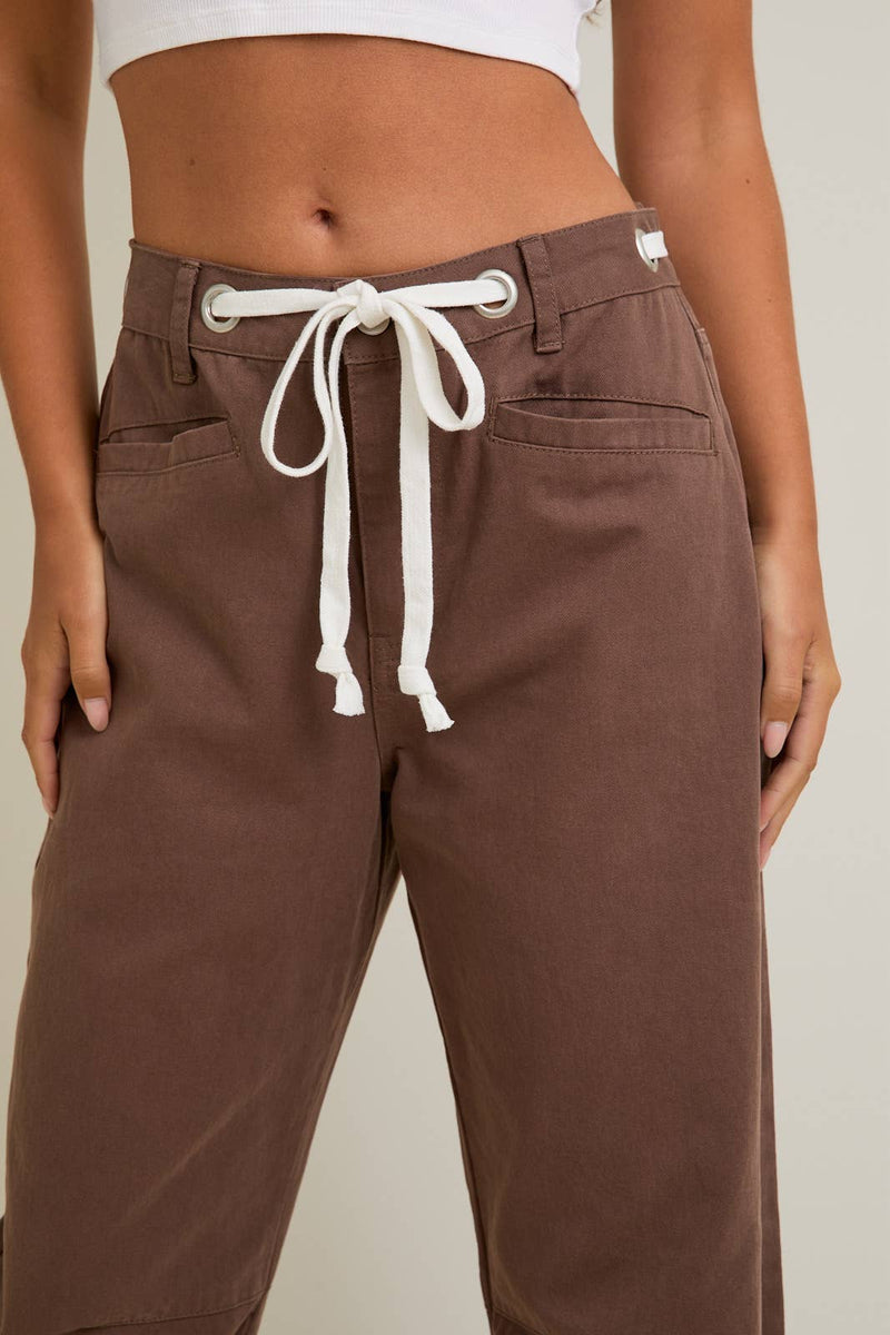 BARREL JEANS: CHOCOLATE / S