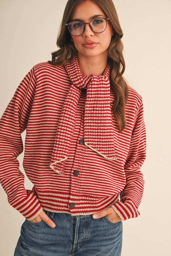 CARDIGAN: Red Burgundy / M