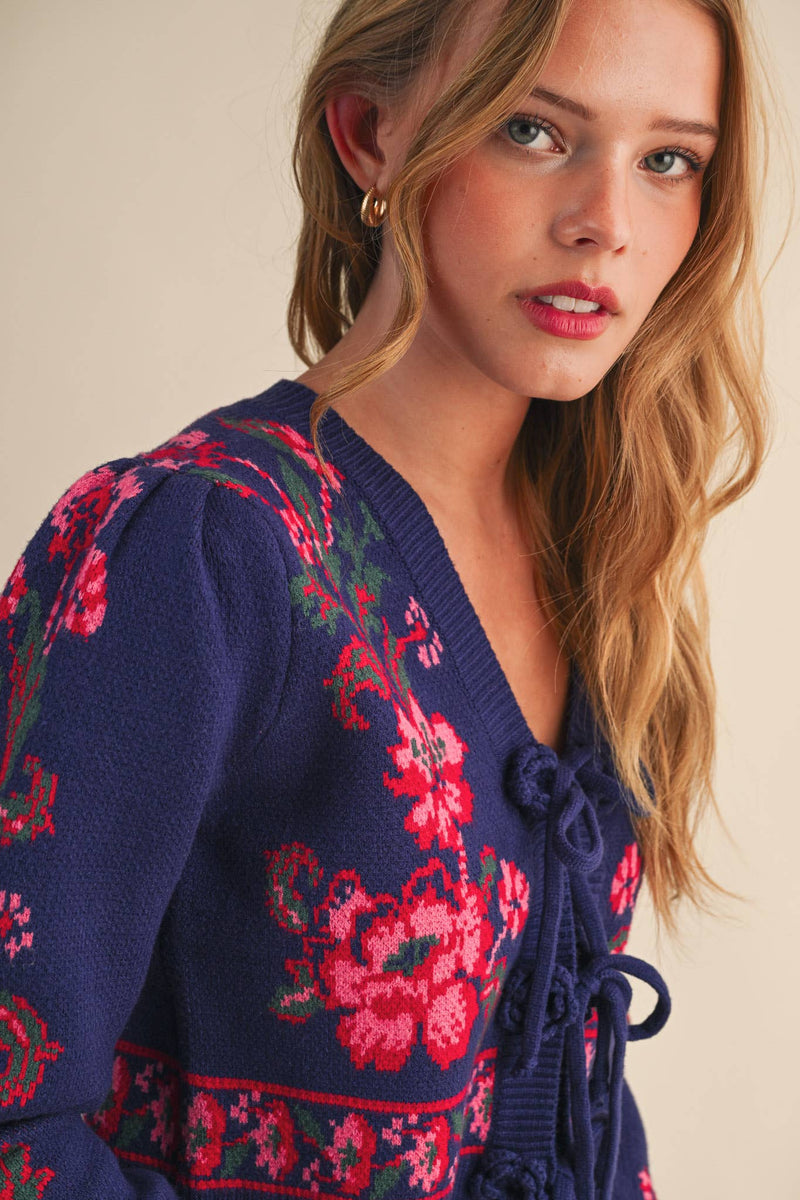 TIE-FRONT CARDIGAN: S