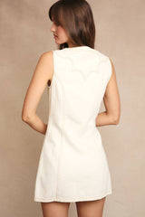 STITCH DETAIL BUTTON DOWN DRESS XS