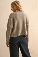 LACE TRIM KNITTED CARDIGAN: Black / M