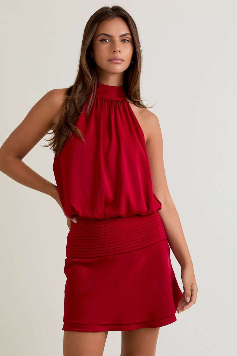 HALTER NECK MIDI DRESS XS