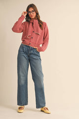 CARDIGAN: Red Burgundy / M
