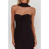 TWIST KNOT MAXI DRESS: BLACK / XS-S-M-L(1-3-2-1)