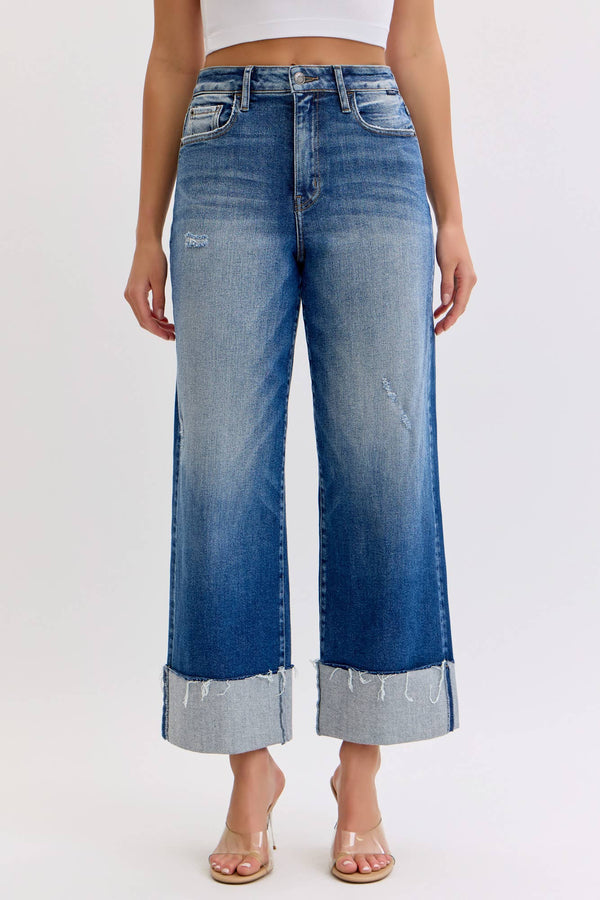 High Rise Crop Wide Leg With Cuff [WV99772M]: 1