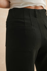 MMP1745   2 POCKETS PONTE PANTS: BLACK / S