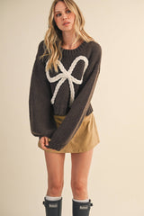 CHUNKY SWEATER TOP: MOCHA / M