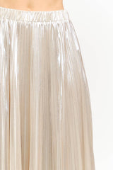 Alessandra Champagne Pleated Skirt XS