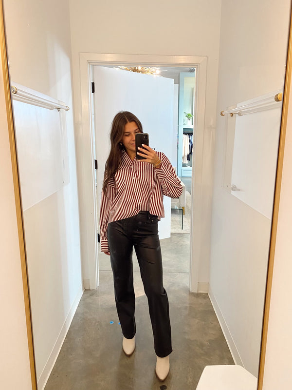 DAZE: ACADEMY BUTTON DOWN CROPPED SHIRT