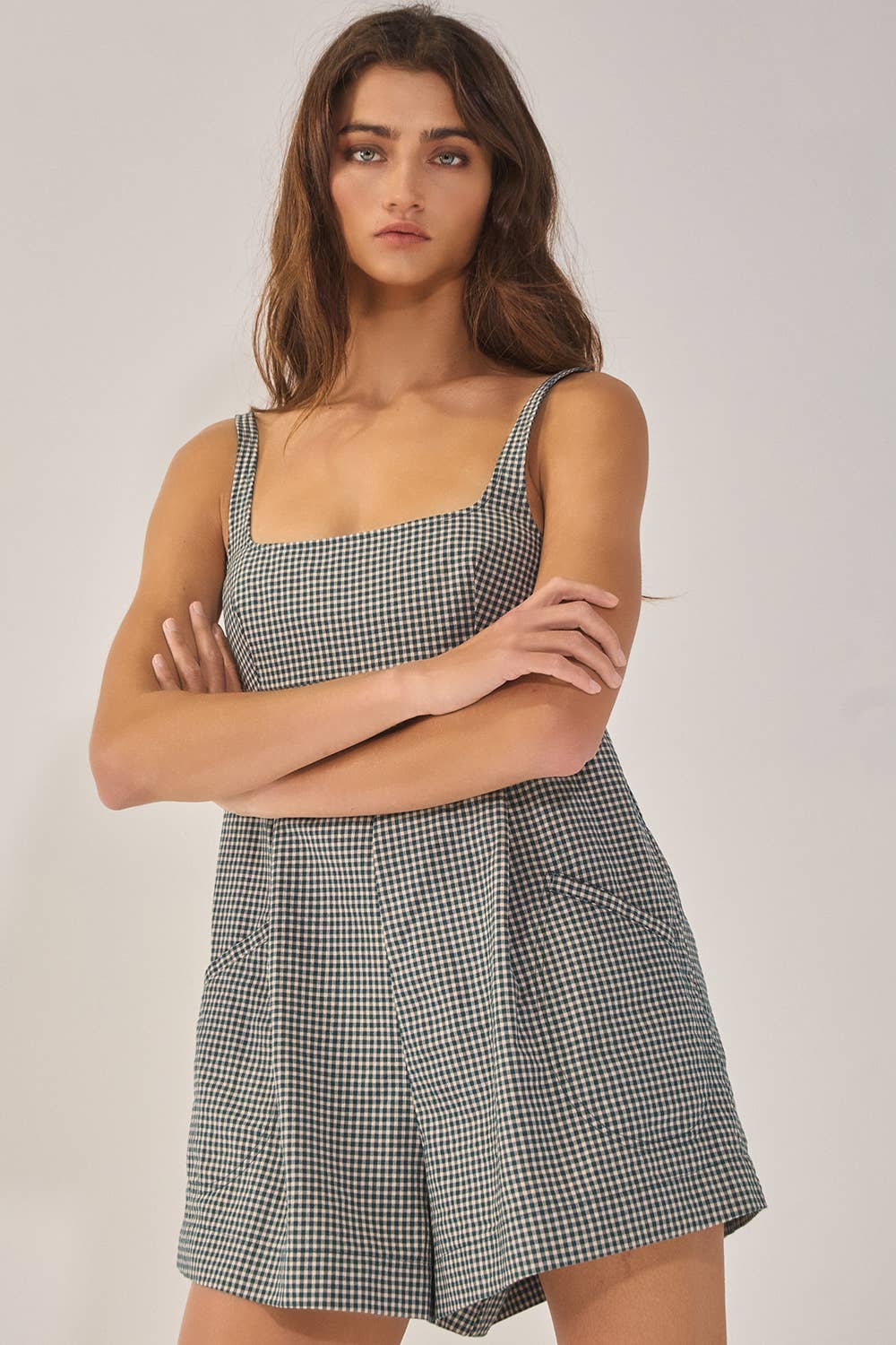 Plaid Relaxed Romper