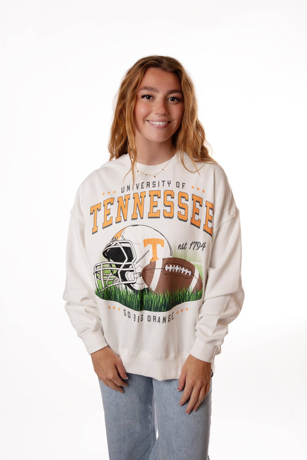 Tennessee Malone Multimedia OS Fleece Crew: WHITE / XS