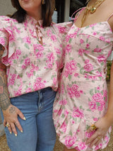 Pink Floral Blouse