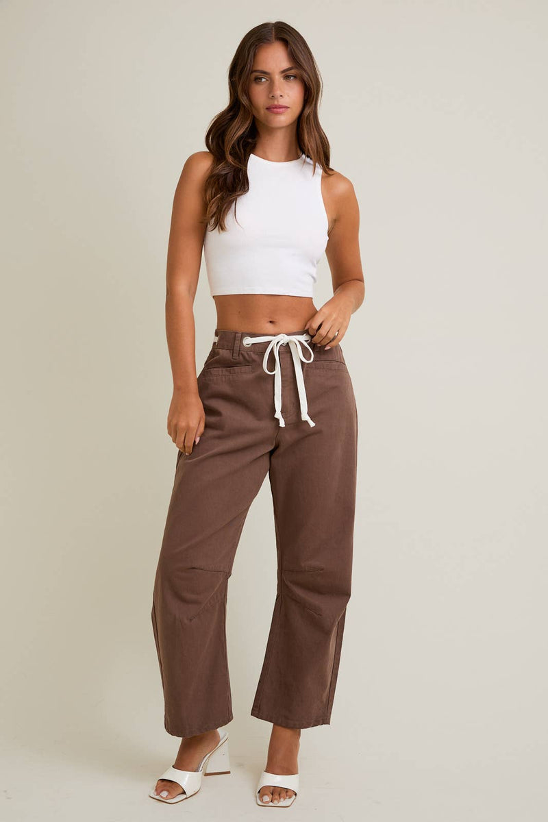 BARREL JEANS: CHOCOLATE / L