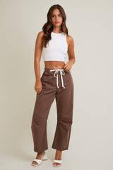 BARREL JEANS: CHOCOLATE / M