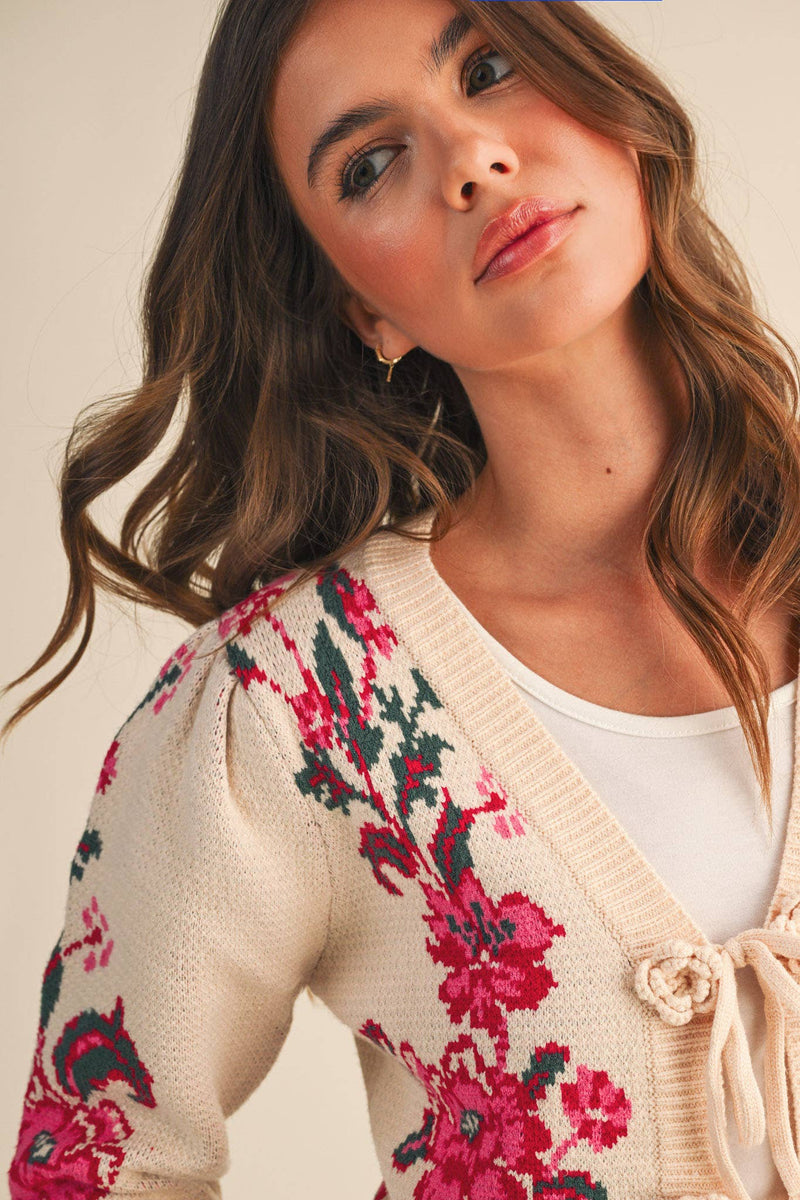 TIE-FRONT CARDIGAN: L