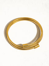 Arnell Non-Tarnish Round Snake Gold Chain Bracelet: Yellow Gold