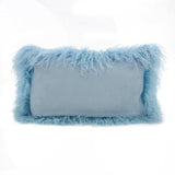 Mongolian Lamb Fur Pillow - Poly Filled: Forest Green / Polyester Insert / 20"