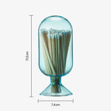 Blue Glass Match Cloche | 100 Match Sticks with Cork Stopper