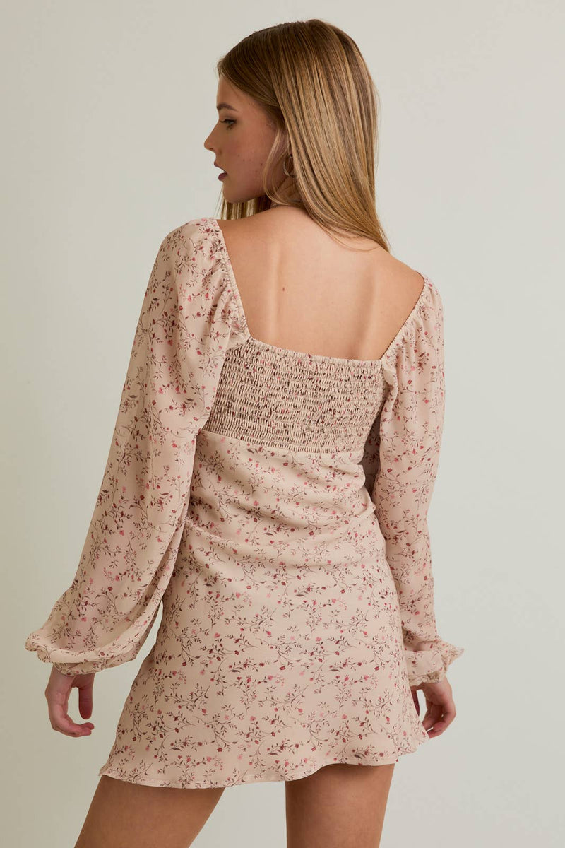 SWEETHEART MINI DRESS: BEIGE L