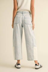 BARREL DENIM PANTS: LT BLUE / L