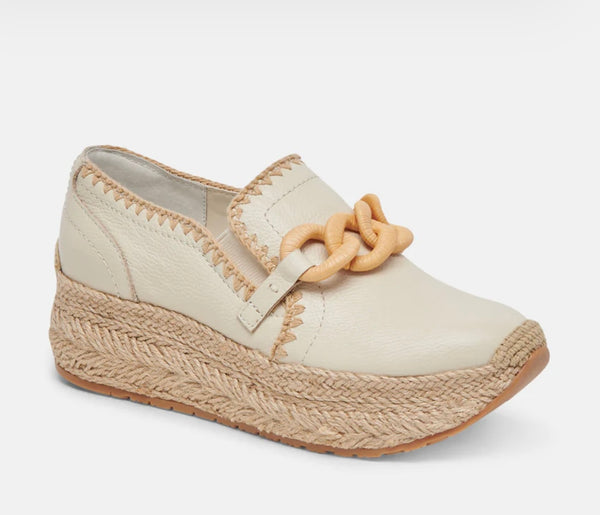 JHENEE ESPADRILLE SNEAKERS: IVORY LEATHER