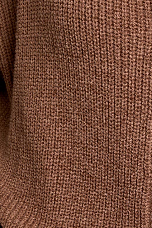 ZIP UP OVERSIZED SWEATER CARDIGAN: Taupe / S