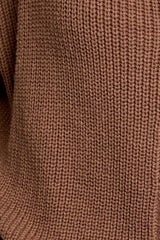 ZIP UP OVERSIZED SWEATER CARDIGAN: Taupe / L