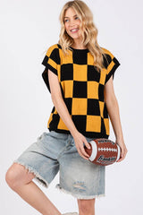 Checkered Game day Top L