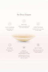 Grippies No-Show | NON-ADHESIVE Reusable Nipple Covers: No 5 Soft Tan / 3in.