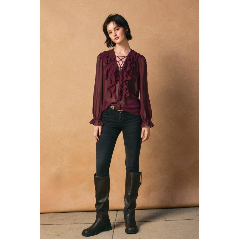 Erosion and Light Frilly Chiffon Blouse