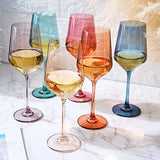 Colored Wine Glasses Pastel Large 6 Set Colors Crystal Glass