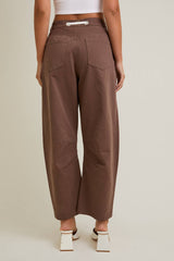 BARREL JEANS: CHOCOLATE / S