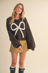 CHUNKY SWEATER TOP: MOCHA / S