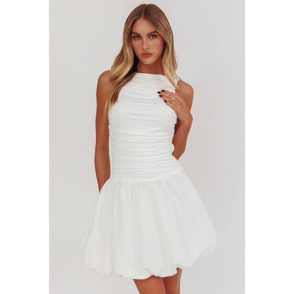 CLOUD PUFF MINI DRESS / ST5186J: WHITE