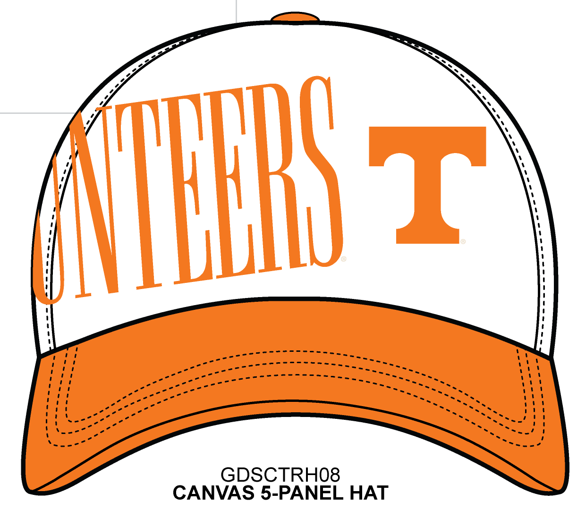 Tennessee Saturday Stretch Canvas Trucker Hat: ORANGEIVORY / O