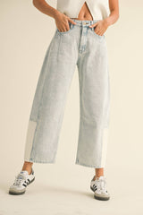 BARREL DENIM PANTS: LT BLUE / L