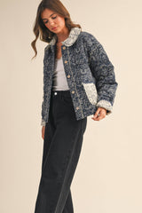 BANDANA PRINT JACKET: Navy / L