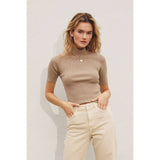 FW4762 Mock Neck Short Sleeve Sweater