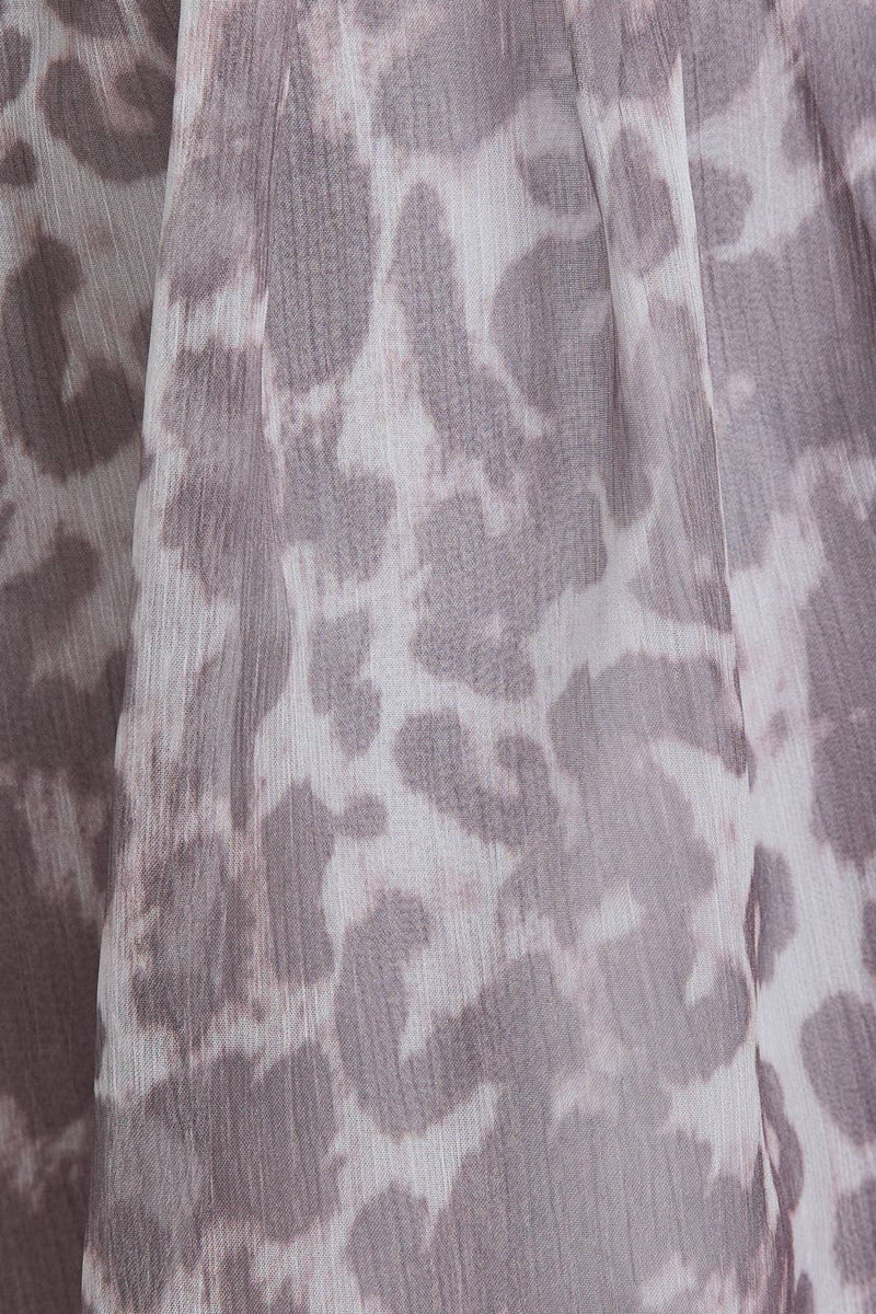 LOW WAIST SHIRT DRESS: WHITE-MOCHA ANIMAL / XS