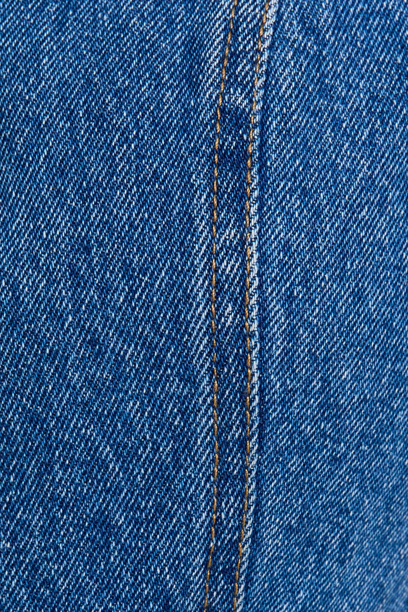 SHORT SLEEVE BUTTON FRONT DENIM TOP: DENIM / S