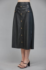FAUX LEATHER SKIRT: S