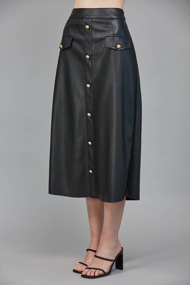 FAUX LEATHER SKIRT: S