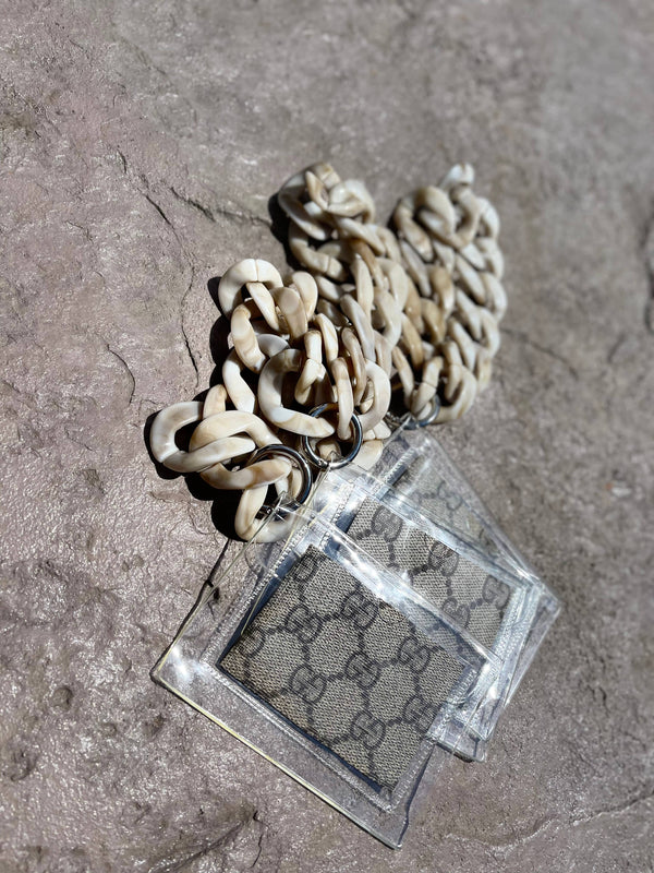 Tortoise G-Thang Clear Wristlet, Stadium Approved Upcycled