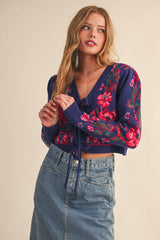 TIE-FRONT CARDIGAN: S