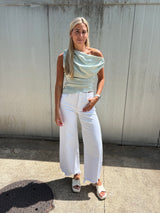 White Denim Wide Leg Pants