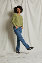 PERFECT WHITE TEE: THE ZIGGY FLEECE COTTON SWEATSHIRT