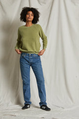 PERFECT WHITE TEE: THE ZIGGY FLEECE COTTON SWEATSHIRT