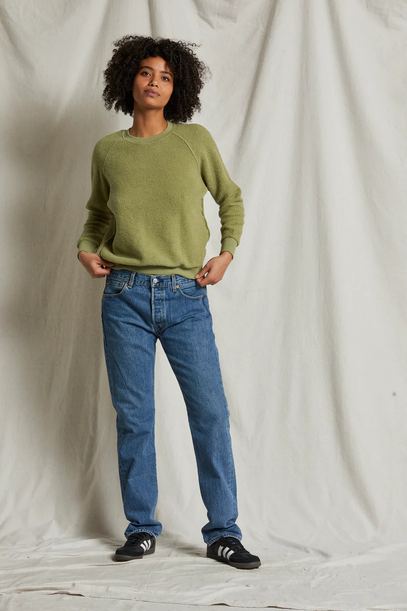 PERFECT WHITE TEE: THE ZIGGY FLEECE COTTON SWEATSHIRT