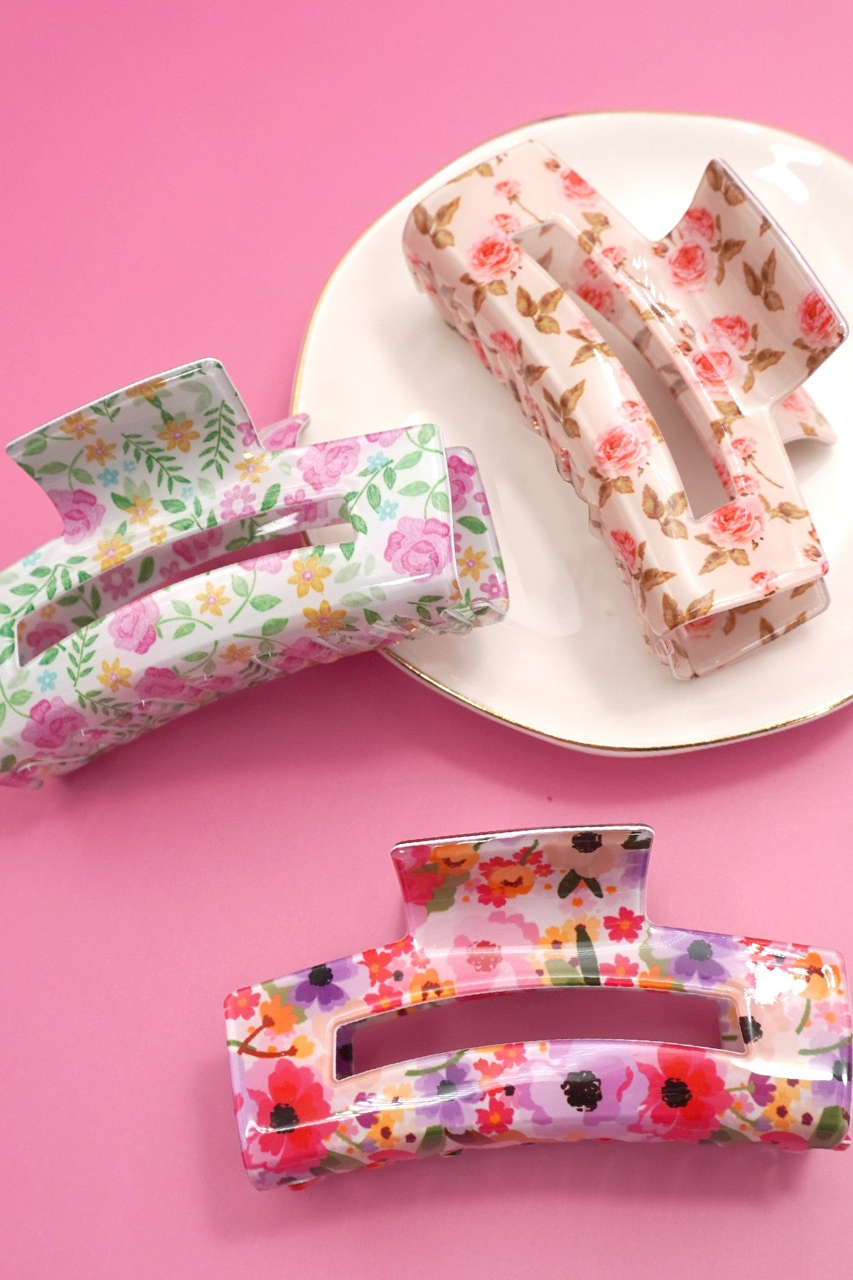 Floral Ditsy Cottagecore Hair Claw Clips