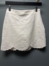 Scalloped Hem Denim Skirt